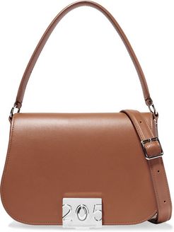 Bonnie Grosgrain-trimmed Leather Shoulder Bag - Tan