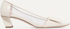 Belle Vivier Patent-leather And Pvc Pumps - Ecru