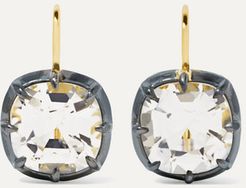 Collection 18-karat Gold, Silver-plated And Topaz Earrings