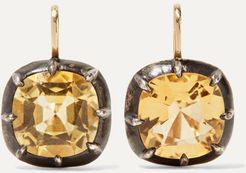 Collection 18-karat Gold, Silver And Citrine Earrings