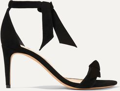 Clarita Bow-embellished Suede Sandals - Black