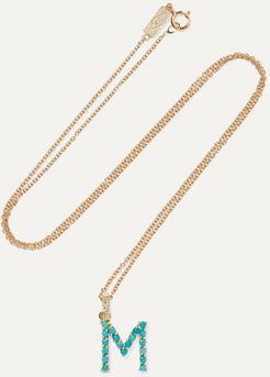 Letter 18-karat Gold Diamond Necklace