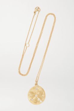 Cancer 14-karat Gold Diamond Necklace