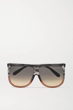 Filipa Oversized Two-tone D-frame Acetate Sunglasses - Gray