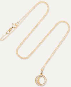 Waning Gibbous Moon 18-karat Gold Diamond Necklace