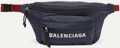 Embroidered Canvas Belt Bag - Navy