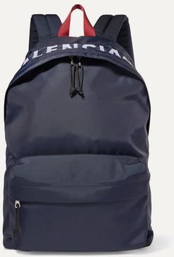 Wheel Embroidered Shell Backpack - Navy