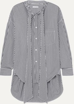 New Swing Striped Cotton-poplin Shirt - Black