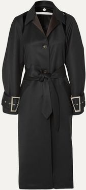 Convertible Wool And Silk-blend Coat - Black