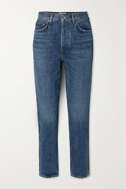 Riley Cropped High-rise Straight-leg Jeans - Blue
