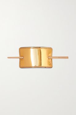 Gold-tone And Metallic Leather Hair Pin