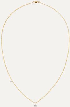 Moon And Star 14-karat Gold Diamond Necklace