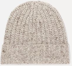 Net Sustain Ribbed Cashmere Beanie - Neutral