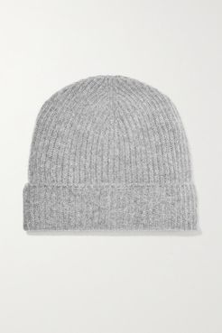 Net Sustain Ribbed Cashmere Beanie - Light gray