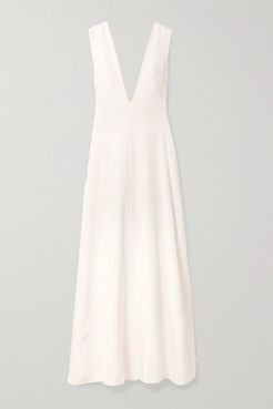 Silk-satin Maxi Dress - Ivory