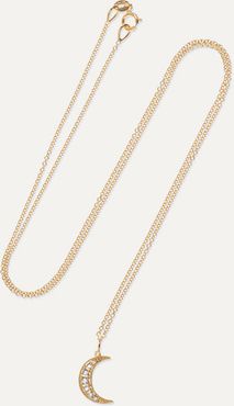 Crescent Moon 18-karat Gold Diamond Necklace