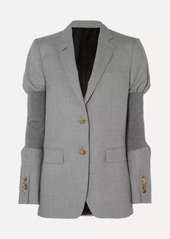 Wool And Stretch-knit Blazer - Gray