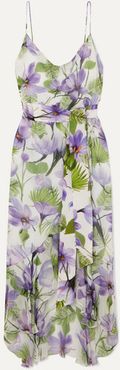 Alice Olivia - Tevi Ruffled Printed Georgette Midi Dress - Lilac