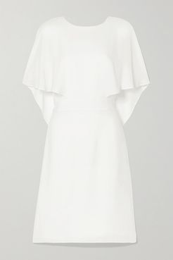 Cape-effect Crepe De Chine Mini Dress - Off-white