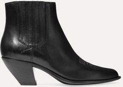 Sunset Leather Ankle Boots - Black