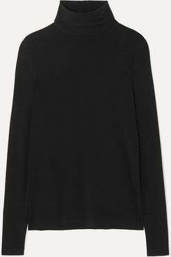 Net Sustain Aurora Modal-blend Jersey Turtleneck Top - Black