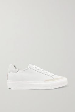 Army Suede-trimmed Leather Sneakers - White