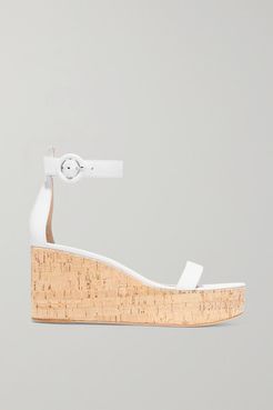 Portofino 45 Leather Wedge Sandals - White