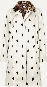 Animal-print Cotton-twill Trench Coat - Ivory