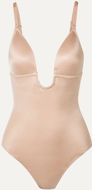 Suit Your Fancy Stretch-jersey Thong Bodysuit - Beige