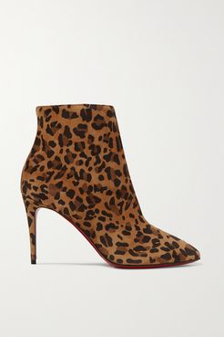 Eloise 85 Leopard-print Suede Ankle Boots - Leopard print