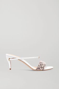 Andrea 65 Elaphe And Leather Sandals - Snake print