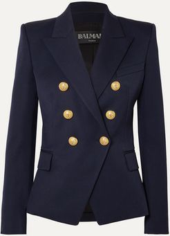 Double-breasted Wool-twill Blazer - Navy