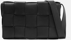 Cassette Intrecciato Leather Shoulder Bag - Black