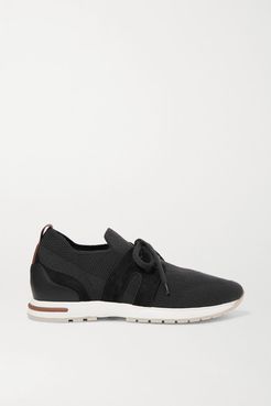 Flexy Lady Cashmere And Suede Sneakers - Black