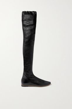 Leather Over-the-knee Boots - Black