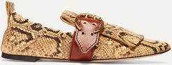Snake-effect Leather Loafers - Snake print