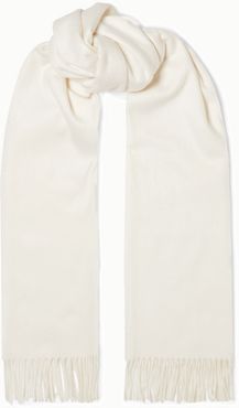 Fringed Cashmere Scarf - Ivory