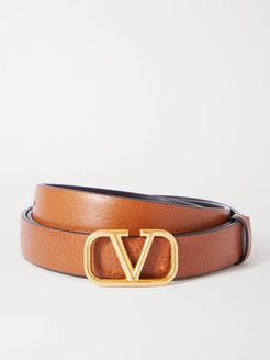Garavani Reversible Leather Belt - Tan