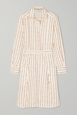 Printed Silk-crepe Shirt Dress - Ivory