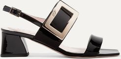 Gommettine Patent-leather Slingback Sandals - Black