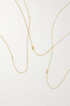 Initial 14-karat Gold Pearl Necklace