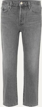 The Low Slung Cropped Mid-rise Straight-leg Jeans - Gray