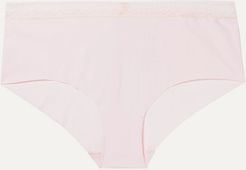 Josephine Leavers Lace-trimmed Stretch-jersey Briefs - Pink