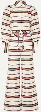 Jane Striped Cotton-blend Twill Jumpsuit - Ivory