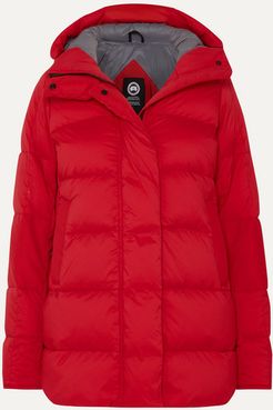 Alliston Hooded Quilted Shell Down Jacket - Red