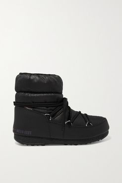 Shell And Faux Leather Snow Boots - Black