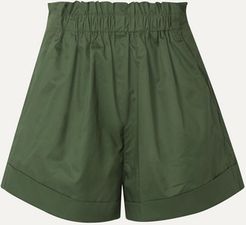 Ferni Cotton-poplin Shorts - Army green