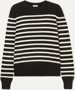 Striped Cashmere Sweater - Black