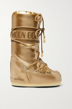 Glance Metallic Shell And Rubber Snow Boots - Gold