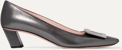 Belle Vivier Decollete Metallic Leather Pumps - Bronze